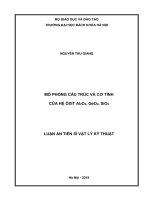 Mô phỏng cấu trúc và cơ tính của hệ ôxit Al2O3, GeO2, SiO2