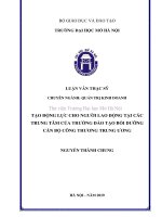 Tạo động lực cho người lao động tại các trung tâm của trường đào tạo, bồi dưỡng cán bộ công thương trung ương 