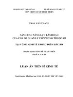 Luận án tiến sĩ kinh tế nâng cao năng lực lãnh đạo của cán bộ quản lý cấp phòng thuộc sở tại vùng kinh tế trọng điểm bắc bộ 