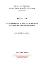 ẢNH HƯỞNG CỦA GIAO DỊCH NHÀ ĐẦU TƯ NƯỚC NGOÀI ĐẾN THỊ TRƯỜNG CHỨNG KHOÁN VIỆT NAM