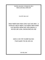 Phát triển khả năng sáng tạo cho trẻ 5   6 tuổi qua hoạt động tạo hình trên khối tại trường mầm non tiền phong a, huyện mê linh, thành phố hà nội 