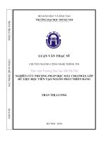 Nghiên cứu phương pháp học máy cho phân lớp dữ liệu học viên tạo nguồn phát triển đảng