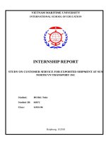 STUDY ON CUSTOMER SERVICE FOR EXPORTED SHIPMENT
