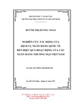 NGHIÊN CỨU TÁC ĐỘNG CỦA  DỊCH VỤ NGÂN HÀNG QUỐC TẾ  ĐẾN HIỆU QUẢ HOẠT ĐỘNG CỦA CÁC  NGÂN HÀNG THƯƠNG MẠI VIỆT NAM