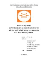 Thiết kế hệ thống bán hàng của một cửa hàng thực phẩm sạch