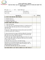 BẢNG KIỂM QUY TRÌNH NỘI SOI THỰC QUẢN, DẠ DÀY, TÁ TRÀNG CÓ THỂ KẾT HỢP VỚI SINH THIẾT