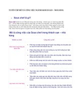 TUYỂN tập mô tả CÔNG VIỆC NGÀNH KHÁCH sạn