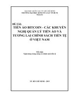 Tiểu luận ngân hàng trung ương và chính sách tiền tệ tiền ảo bitcoin   các khuyến nghị quản lý tiền ảo và tương lai chính sách tiền tệ ở việt nam