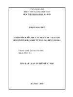 Chính sách dân tộc của nhà nước việt nam đối với vùng tây bắc từ năm 2001 đến năm 2011 tt