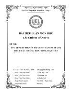 Tiểu luận môn tài chính hành vi ứng dụng lý thuyết tài chính hành vi để giải thích các trường hợp trong thực tiễn