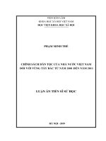 Chính sách dân tộc của Nhà nước Việt Nam đối với vùng Tây Bắc từ năm 2001 đến năm 2011