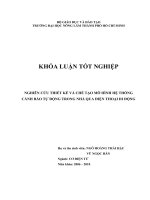 NGHIÊN CỨU THIẾT KẾ VÀ CHẾ TẠO MÔ HÌNH HỆ THỐNG CẢNH BÁO TỰ ĐỘNG TRONG NHÀ QUA ĐIỆN THOẠI DI ĐỘNG