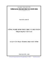 Công nghệ sinh trắc học và bài toán nhận dạng vân tay (Luận văn thạc sĩ)