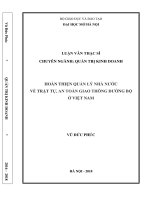 Hoàn thiện quản lý nhà nước về trật tự, an toàn giao thông đường bộ ở việt nam 