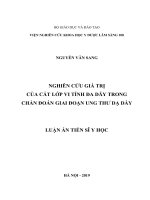 LVTS Y HỌC  Nghiên cứu giá trị của cắt lớp vi tính đa dãy trong chẩn đoán giai đoạn ung thư dạ dày (FULL TEXT)
