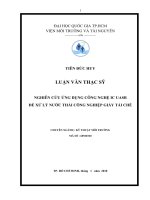 NGHIÊN cứu ỨNG DỤNG CÔNG NGHỆ IC UASB để xử lý nước THẢI CÔNG NGHIỆP GIẤY tái CHẾ