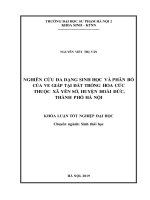 Nghiên cứu đa dạng sinh học và phân bố của ve giáp tại đất trồng hoa cúc thuộc xã yên sở, huyện hoài đức, thành phố hà nội 