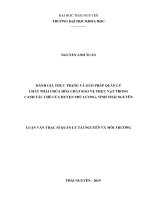 Đánh giá thực trạng và giải pháp quản lý chất thải chứa hóa chất bảo vệ thực vật trong canh tác chè của huyện Phú Lương, tỉnh Thái Nguyên (Luận văn thạc sĩ)