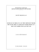 Đánh giá tác động của cấu trúc kiểm soát nội bộ đến sự hữu hiệu của kiểm soát nội bộ trong các đơn vị sự nghiệp công lập Việt Nam