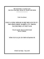 Chất lượng mối quan hệ nhà sản xuất  nhà phân phối: Nghiên cứu trong ngành nhựa ở Việt Nam tt