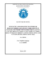 Syntactic and semantic features of REQUEST, ORDER AND ADVICE verb groups in english and their vietnamese equivalents 