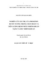 LATS Y HỌC Nghiên cứu giá trị của presepsin trong chẩn đoán và tiên lượng bệnh nhân nhiễm khuẩn năng và sốc nhiễm khuẩn (FULL TEXT)