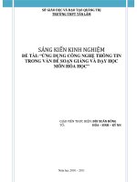 ỨNG DỤNG CÔNG NGHỆ THÔNG TINTRONG vấn đề SOẠN GIẢNG và dạy HỌCMÔN hóa học