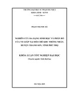 Luận Văn Giáo Dục Sư Phạm Nghiên cứu đa dạng sinh học và phân bố của Ve giáp tại đồi chè khu Thống Nhất, huyện Thanh Sơn, tỉnh Phú Thọ