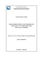 Hoạch định chiến lược kinh doanh cho công ty cổ phần bê tông hòa cầm   intimex 