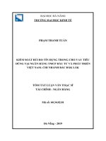 Kiểm soát rủi ro tín dụng trong cho vay tiêu dùng tại ngân hàng thương mại cổ phần đầu tư và phát triển việt nam chi nhánh bắc đăk lăk 