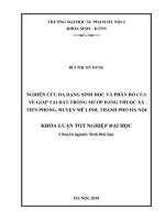 Luận Văn Giáo Dục Sư Phạm Nghiên cứu đa dạng sinh học và phân bố của ve giáp thuộc đất trồng mướp đắng thuộc xã Tiền Phong, huyện Mê Linh, thành phố Hà Nội
