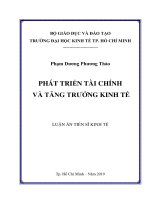 PHÁT TRIỂN TÀI CHÍNH VÀ TĂNG TRƯỞNG KINH tế