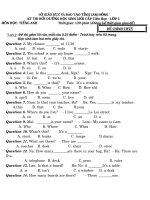 ĐỀ THI bồi DƯỠNG học SINH GIỎI TIẾNG ANH lớp 5 TỈNH lâm ĐỒNG 