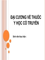 đại cương về thuốc y học cổ truyền