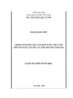 Chính sách dân tộc của nhà nước việt nam đối với vùng tây bắc từ năm 2001 đến năm 2011 