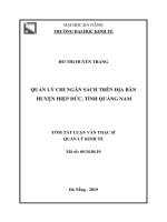 Quản lý chi ngân sách trên địa bàn huyện Hiệp Đức, tỉnh Quảng Nam