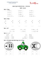 BÀI tập CUỐI TUẦN 8 môn TOÁN  + TV   lớp 1 CNG 