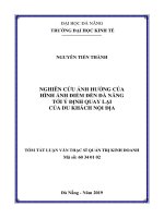 Nghiên cứu ảnh hưởng của hình ảnh điểm đến Đà Nẵng tới ý định quay trở lại
