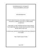 Luận Văn Giáo Dục Sư Phạm Students’ perceptions of using short stories in learning English as a foreign language at a high school in Vietnam