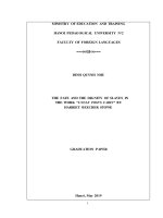 Luận Văn Giáo Dục Sư Phạm The fate and the dignity of slaves in the work “Uncle Tom’s Cabin” by Harriet Beecher Stowe