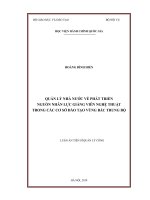 luận văn Quản lý nhà nước về phát triển nguồn nhân lực giảng viên nghệ thuật trong các cơ sở đào tạo vùng Bắc Trung Bộ