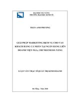Giải pháp marketing dịch vụ cho vay khách hàng cá nhân tại ngân hàng liên doanh việt nga, chi nhánh đà nẵng 