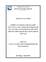 Nghiên cứu mối quan hệ hai chiều giữa cơ cấu vốn và hiệu quả kinh doanh của các công ty ngành hàng tiêu dùng niêm yết trên thị trường chứng khoán việt nam