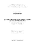 luận văn Giá trị bản thân trong tiêu dùng dịch vụ - Nghiên cứu thực nghiệm tại Việt Nam