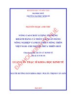 Nâng cao chất lượng tín dụng khách hàng cá nhân tại ngân hàng nông nghiệp và phát triển nông thôn việt nam   chi nhánh thừa thiên huế 