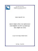 Hoàn thiện công tác kiểm soát chi thường xuyên tại kho bạc nhà nước đà nẵng 