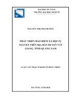 Phát triển bảo hiểm xã hội tự nguyện trên địa bàn huyện tây giang, tỉnh quảng nam 