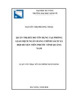 Quản trị rủi ro tín dụng tại phòng giao dịch ngân hàng chính sách xã hội huyện tiên phước, tỉnh quảng nam 