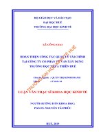 HOÀN THIỆN CÔNG tác QUẢN lý tài CHÍNH tại CÔNG TY cổ PHẦN tư vấn xây DỰNG TRƯỜNG học THỪA THIÊN HUẾ 