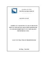 Nghiên cứu ảnh hưởng của quản trị nguồn nhân lực đến kết quả hoạt động kinh doanh của doanh nghiệp nhỏ và vừa trên địa bàn thành phố đà nẵng 